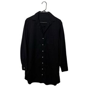 Frank & Eileen Mary Shirt Dress Denim Top Womens Medium Black Long Sleeve Cotton